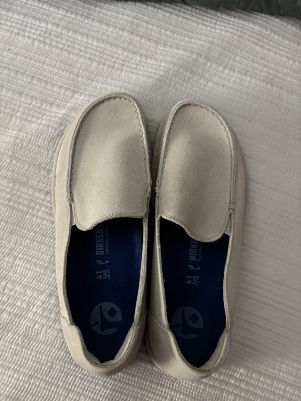 Birkenstock Women's Cream Slip-On Loafers - Picture 8 of 11